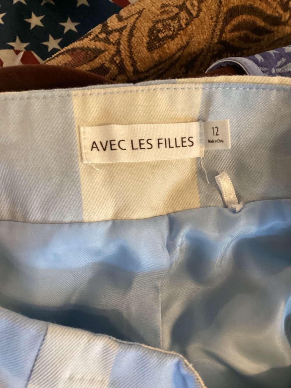NWOT AVEC LES FILLIES CHECKED SHORTS 12 - Picture 3 of 4